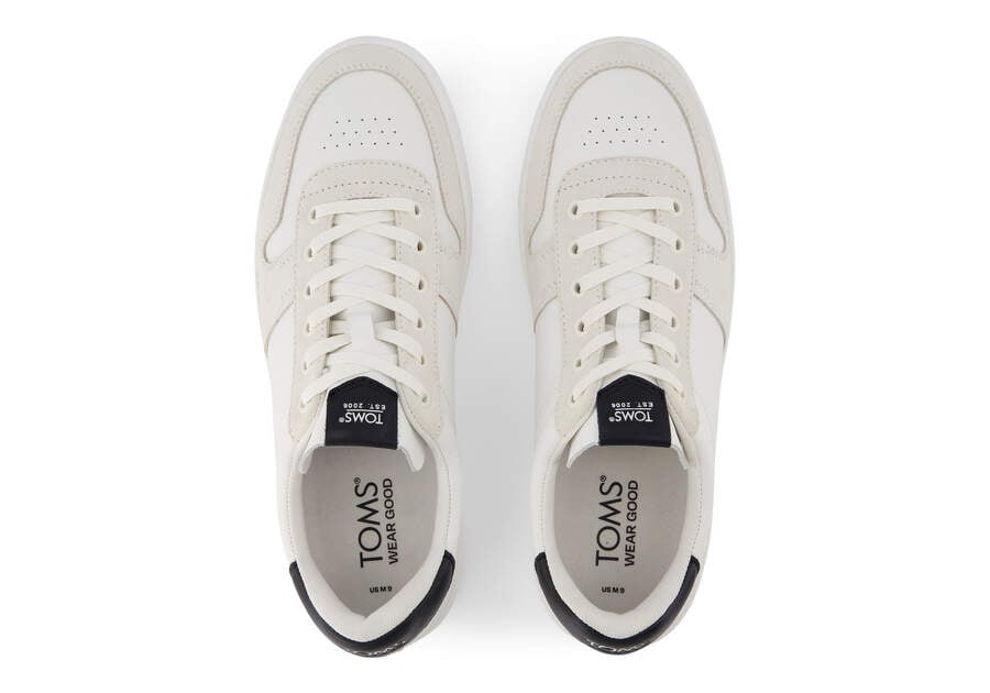 TRVL LITE Court White And Black Leather - RUTHERFORD & Co