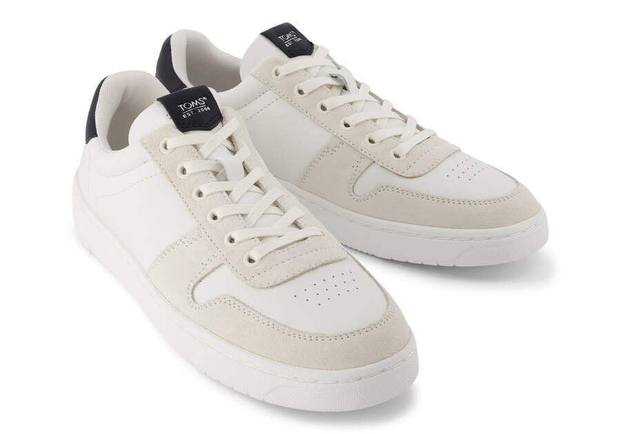 TRVL LITE Court White And Black Leather - RUTHERFORD & Co