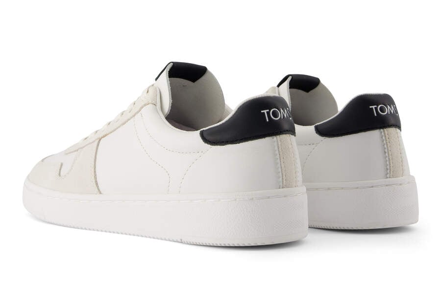 TRVL LITE Court White And Black Leather - RUTHERFORD & Co