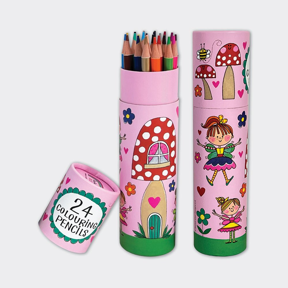 Tube of 24 Colouring Pencils - Fairytale Garden - RUTHERFORD & Co