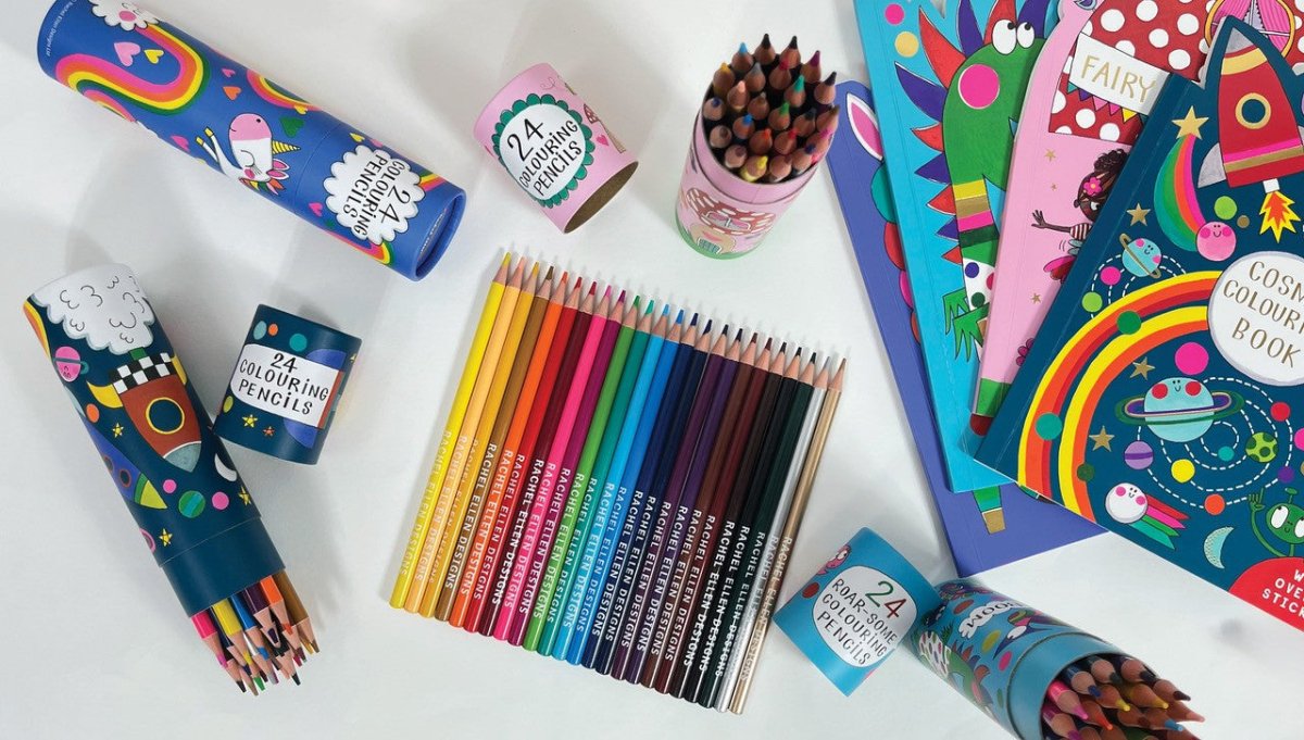 Tube of 24 Colouring Pencils - Roar-some Dinosaur - RUTHERFORD & Co