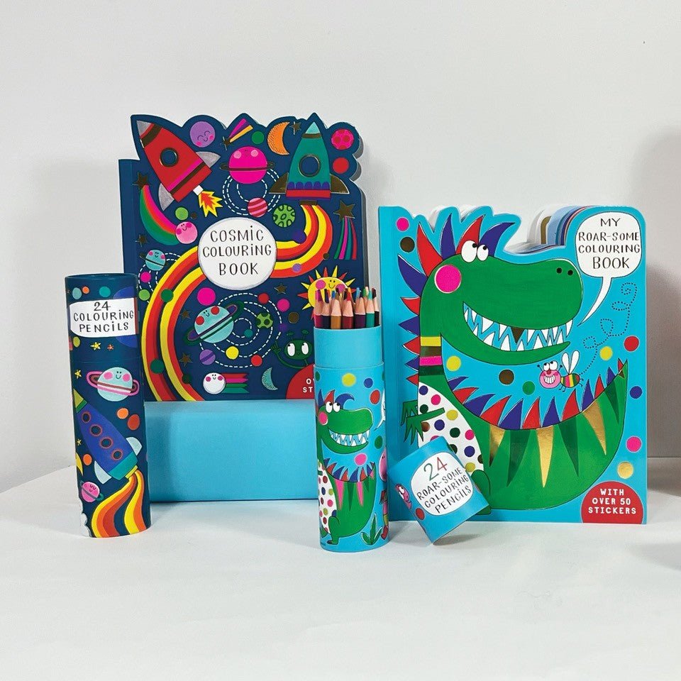 Tube of 24 Colouring Pencils - Roar-some Dinosaur - RUTHERFORD & Co