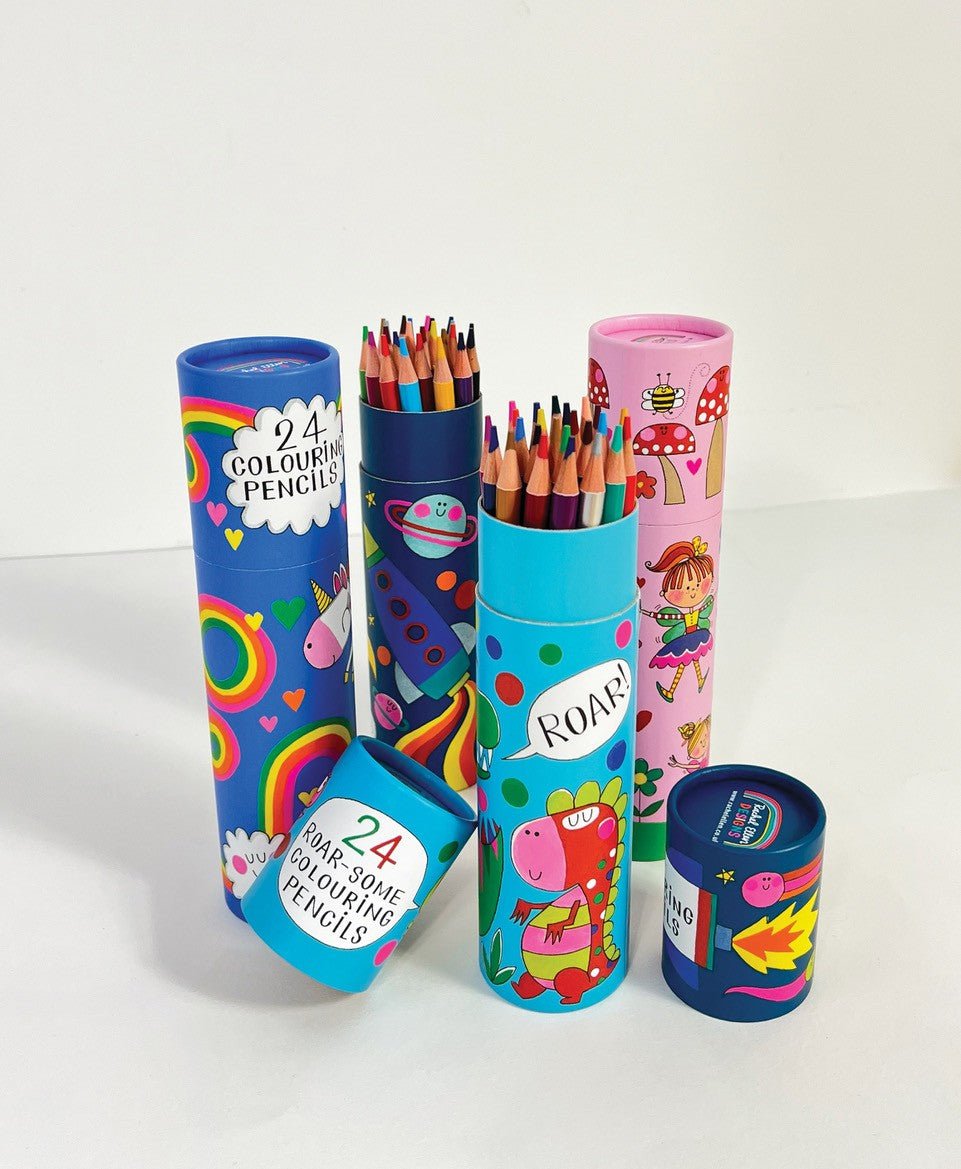Tube of 24 Colouring Pencils - Roar-some Dinosaur - RUTHERFORD & Co