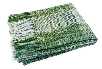 Tweed check throw olive - RUTHERFORD & Co