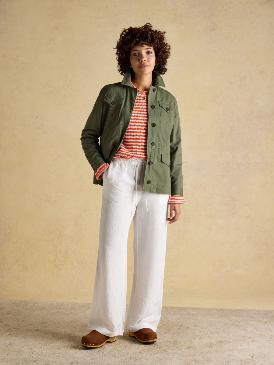 Twyford Khaki Green Lightweight Utility Jacket - RUTHERFORD & Co