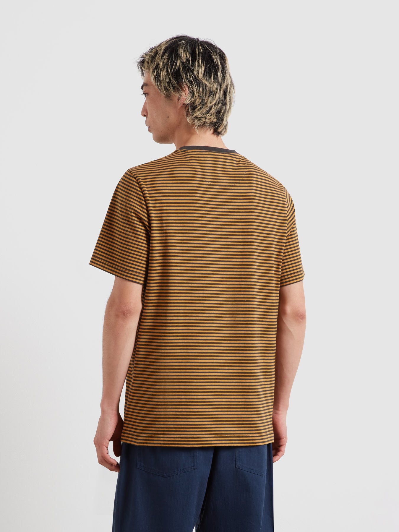 Castle Stripe T-Shirt In Washed Black
