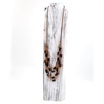 Long multi strand silk cord statement necklace