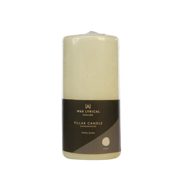 UNFRAGRANCED IVORY PILLAR CANDLE - 7CM X 15CM - RUTHERFORD & Co