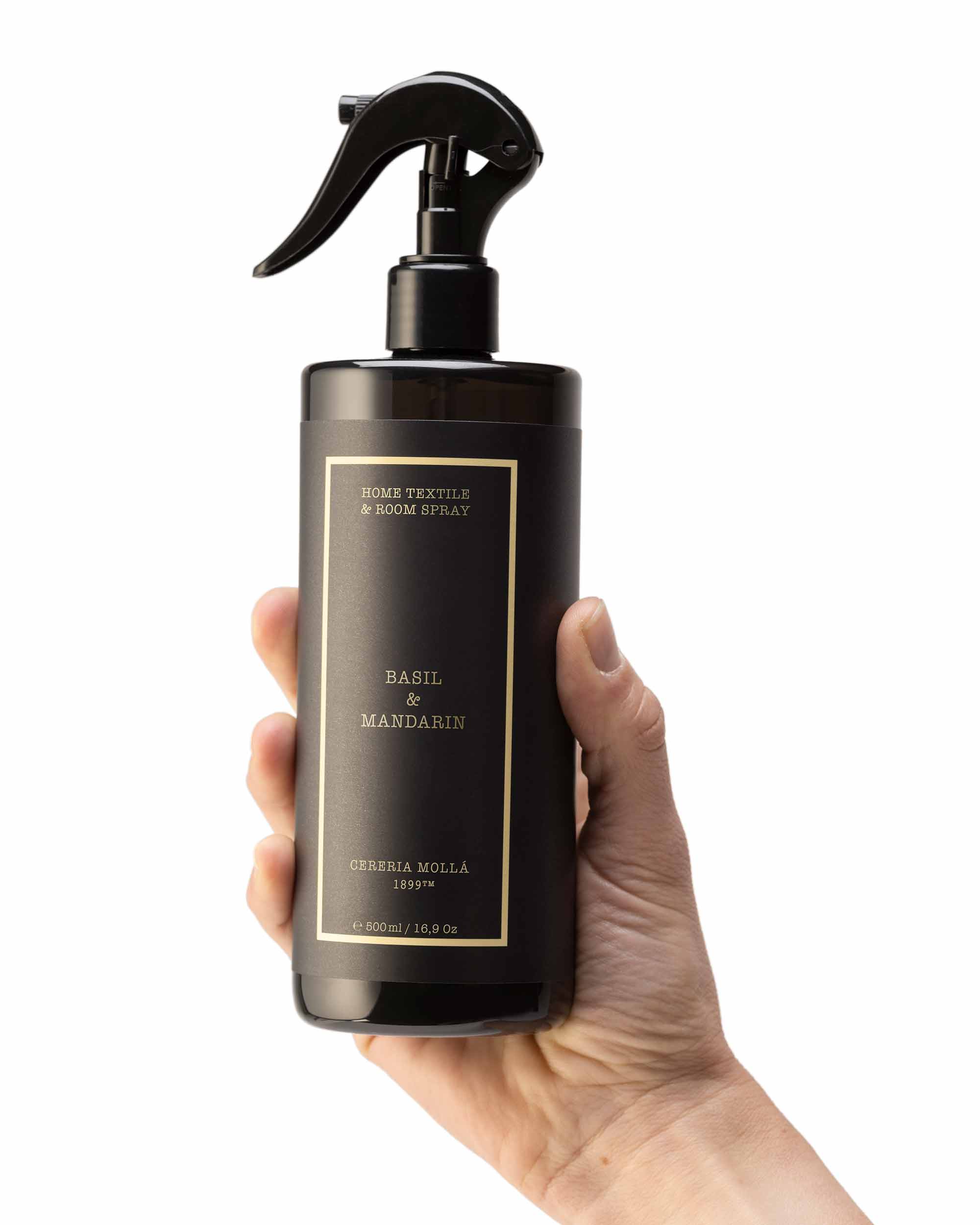 Home Textile & Room Spray 500ml - Basil & Mandarin - Black