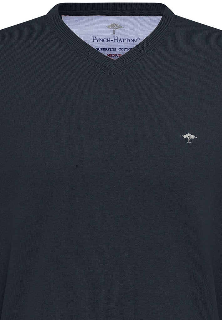 V-Neck, Navy - RUTHERFORD & Co