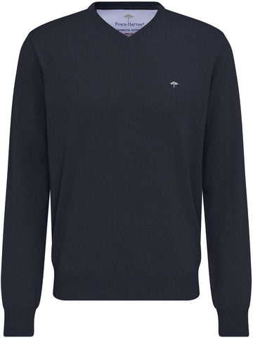V-Neck, Navy - RUTHERFORD & Co
