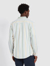 Steen Brushed Organic Cotton Stripe Shirt In Ecru