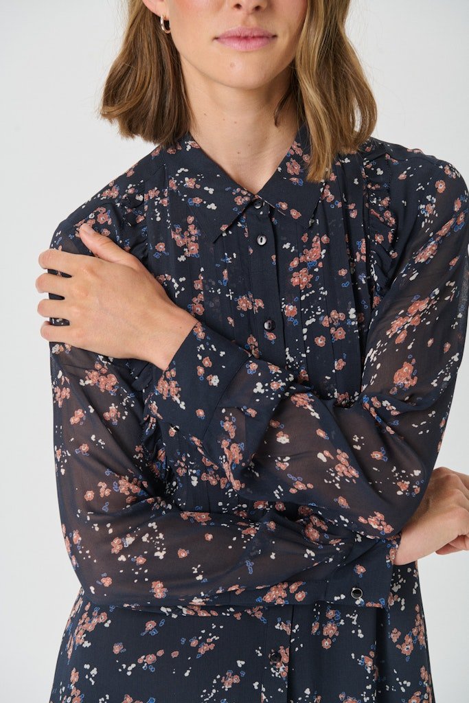 ValinkaPW Dr Dress - Dark Navy Mini Flower Print - RUTHERFORD & Co