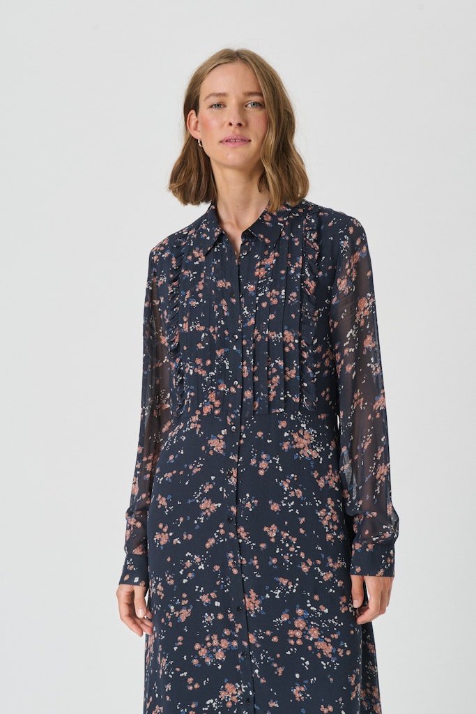 ValinkaPW Dr Dress - Dark Navy Mini Flower Print - RUTHERFORD & Co