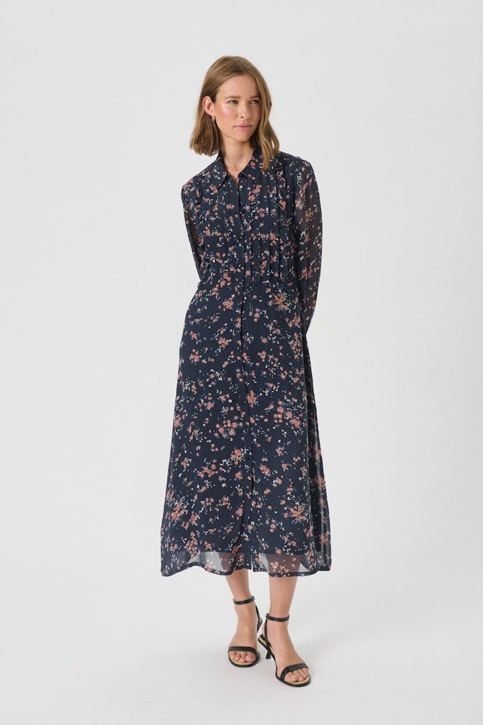 ValinkaPW Dr Dress - Dark Navy Mini Flower Print - RUTHERFORD & Co