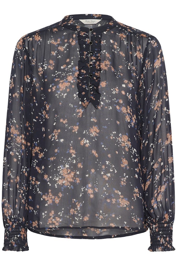 VarinkaPW Bl Blouse - Dark Navy Mini Flower Print - RUTHERFORD & Co