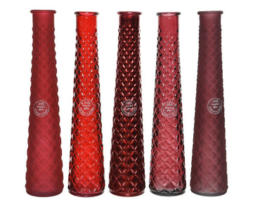 Vase Recycled Glass - Red - 7x32cm - RUTHERFORD & Co