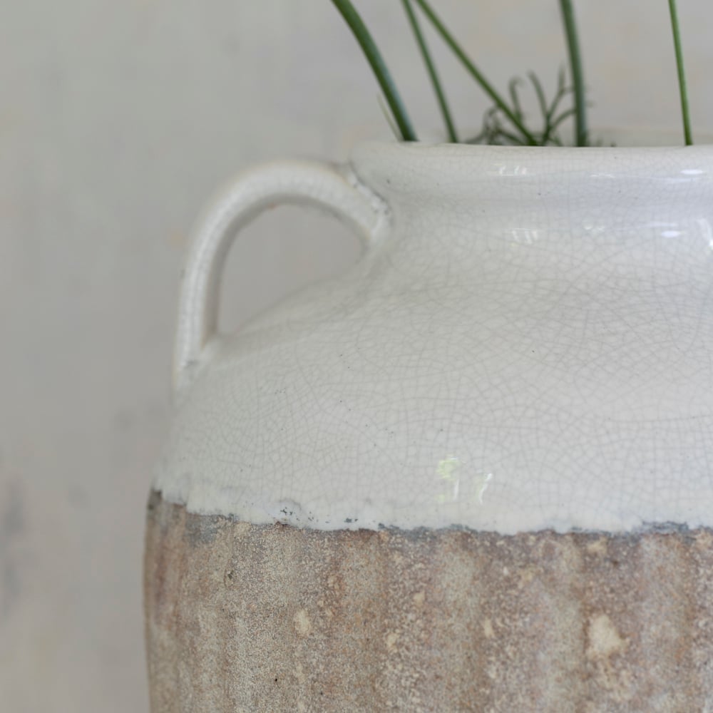 Vase With Handles White Large - RUTHERFORD & Co