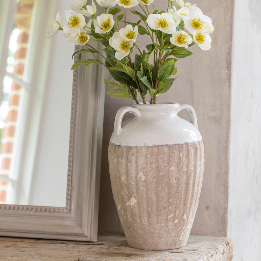 Vase With Handles White Large - RUTHERFORD & Co