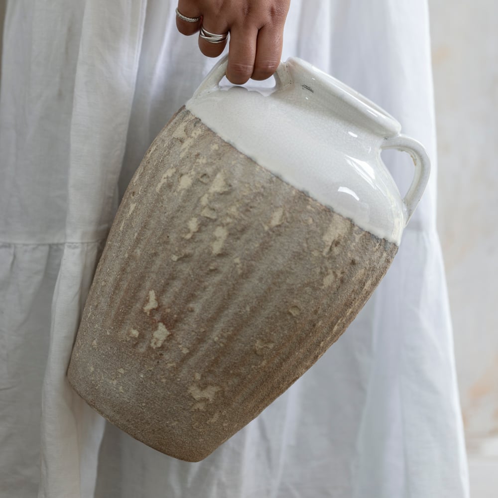 Vase With Handles White Large - RUTHERFORD & Co