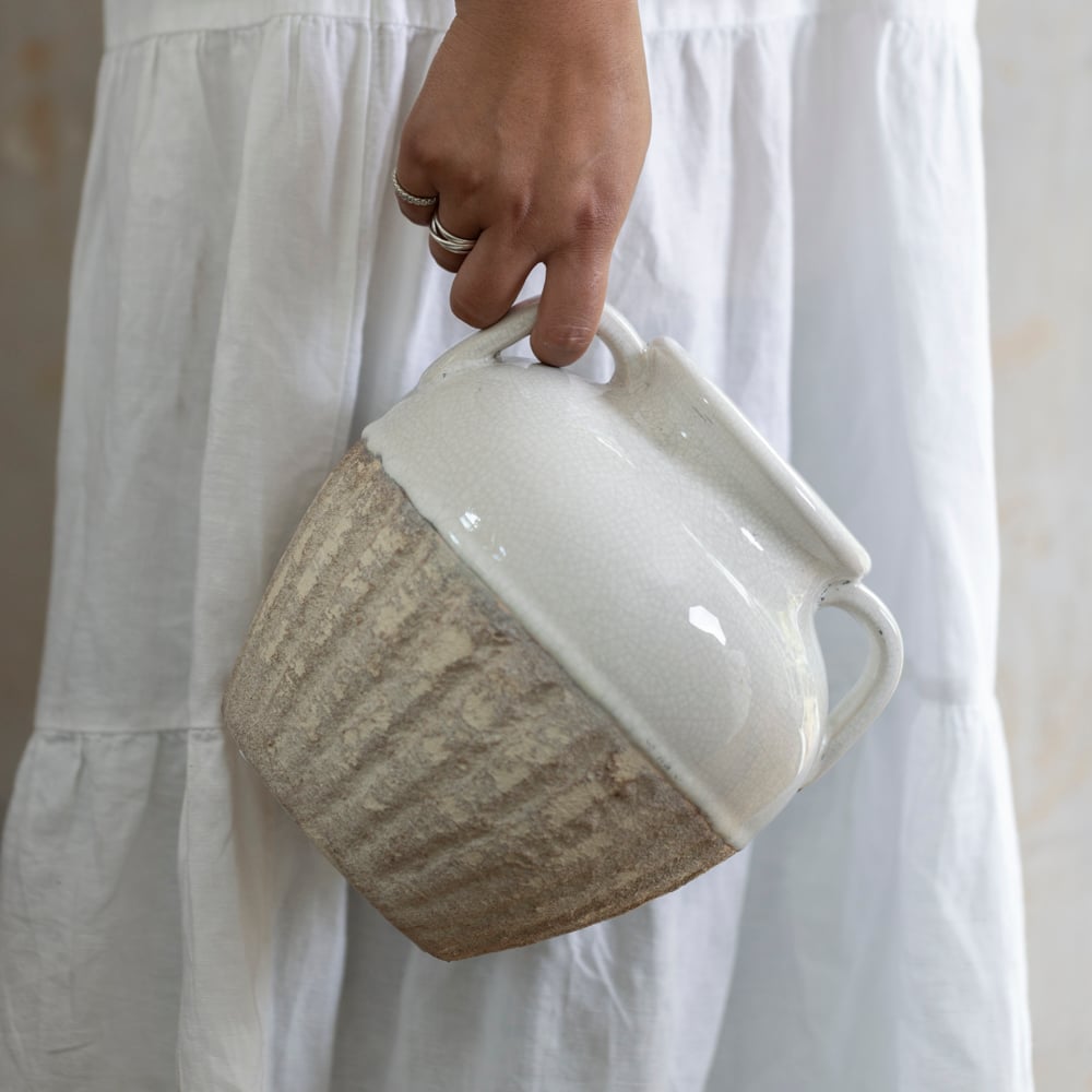 Vase With Handles White Small - RUTHERFORD & Co