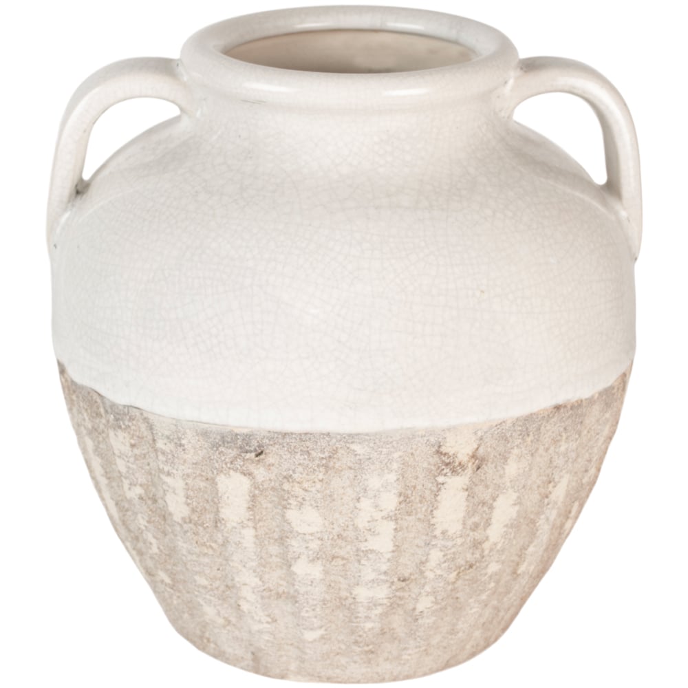 Vase With Handles White Small - RUTHERFORD & Co