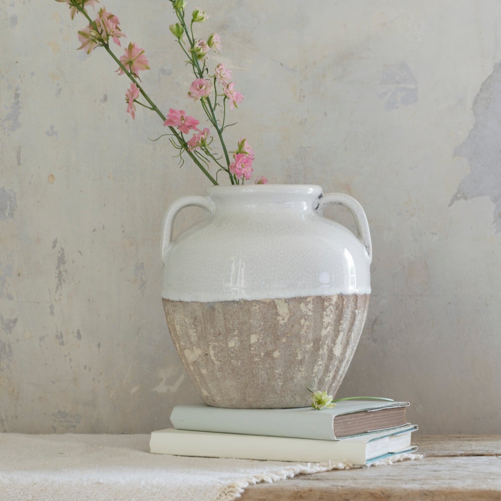 Vase With Handles White Small - RUTHERFORD & Co