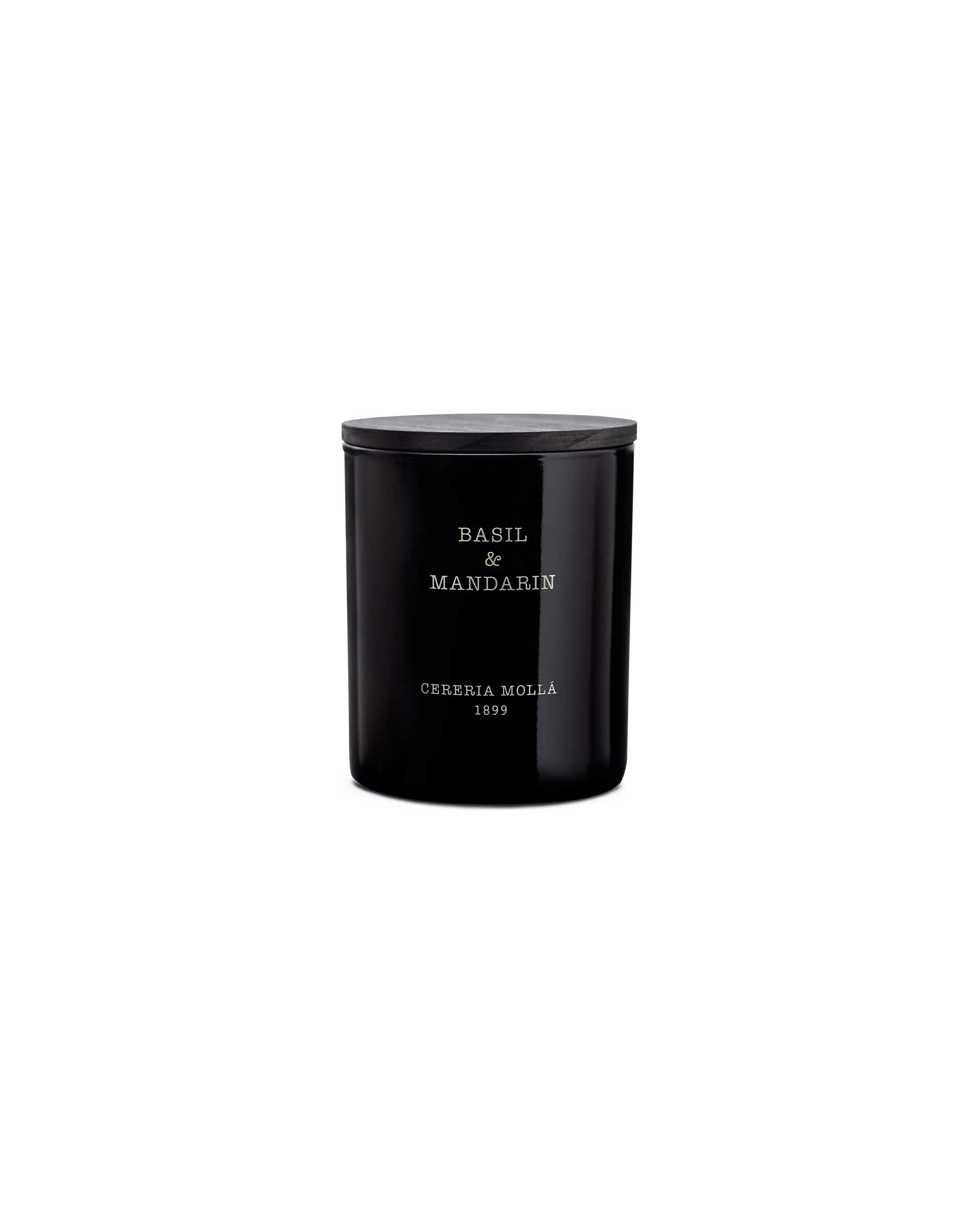 Premium Candle 230g - Basil & Mandarin - Black