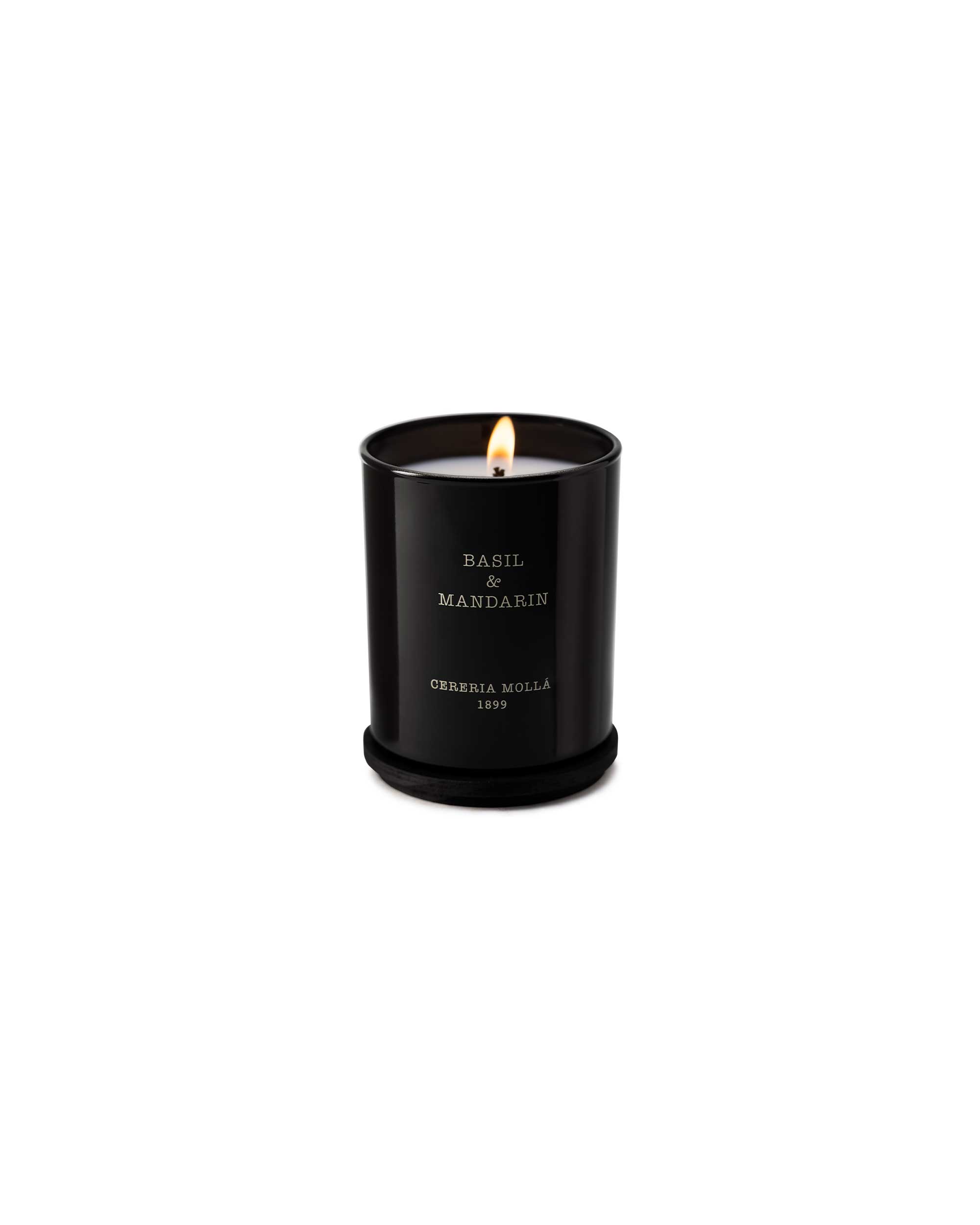 Premium Candle 230g - Basil & Mandarin - Black