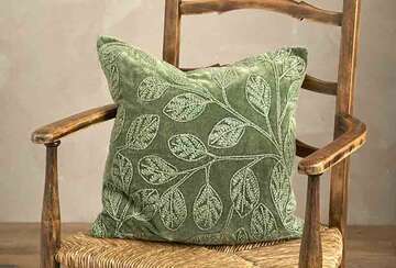 Velvet Embroidered Cushion - RUTHERFORD & Co