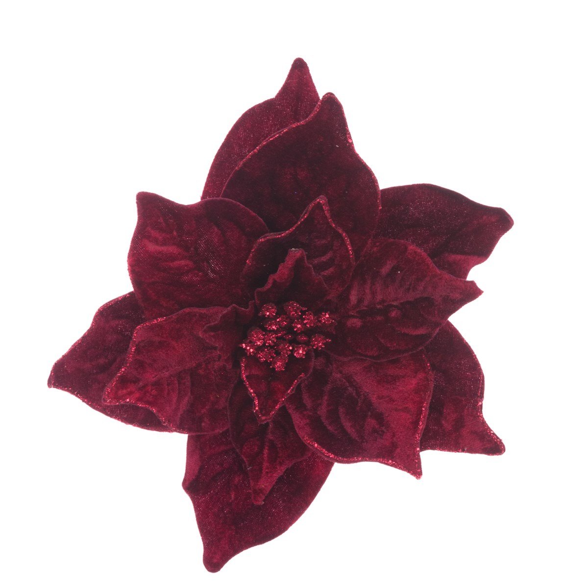 VELVET LUXE POINSETTIA CLIP 23 - RUTHERFORD & Co