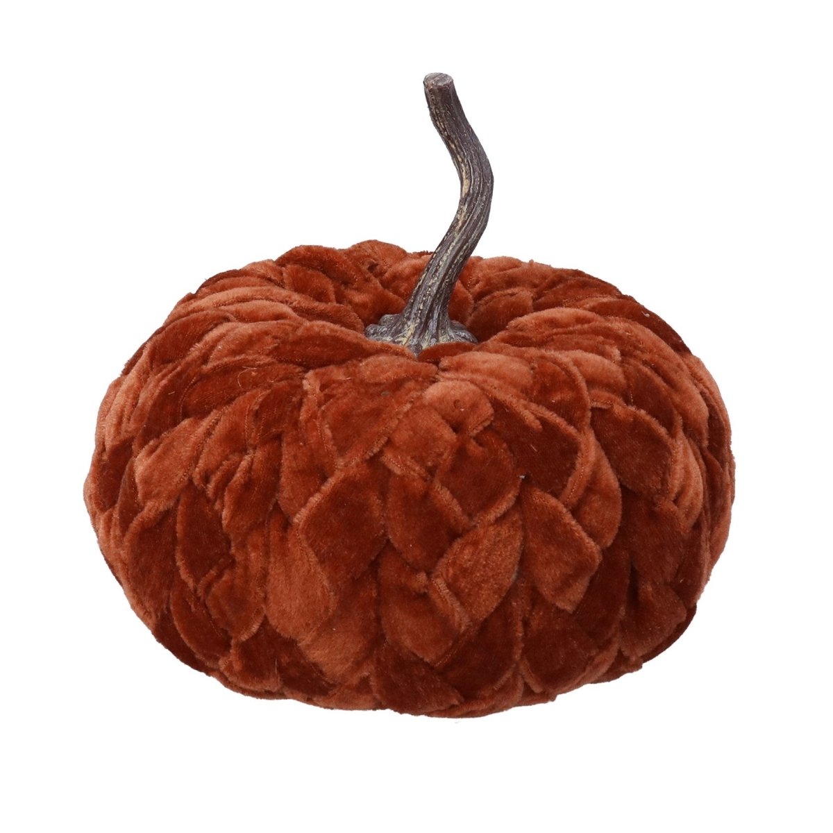 Velvet Orn 20cm – Orange Braid Pumpkin - RUTHERFORD & Co