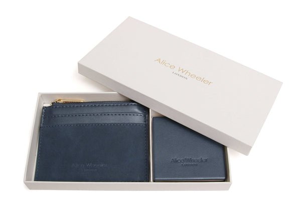 Verona Coin Purse w Mirror Gift Set/Navy - RUTHERFORD & Co