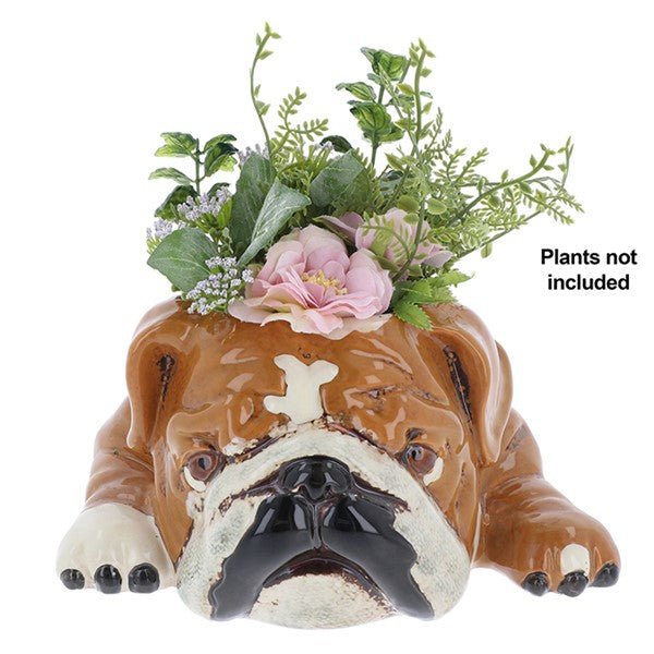 Village Pottery Top Dog Bulldog Planter - RUTHERFORD & Co