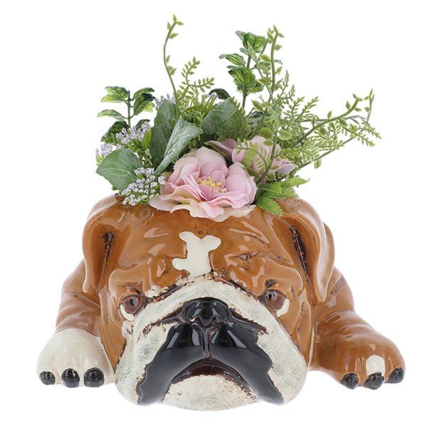 Village Pottery Top Dog Bulldog Planter - RUTHERFORD & Co