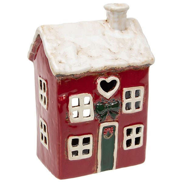 Village Pottery Xmas Heart House - RUTHERFORD & Co