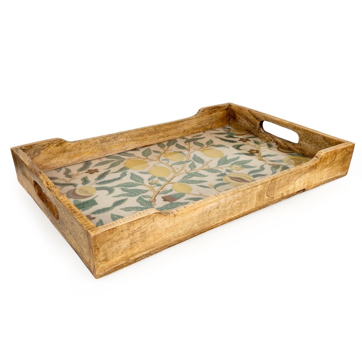 Vintage Fruits Rectangular Mango Wood Tray 45 x 29.5cm - RUTHERFORD & Co