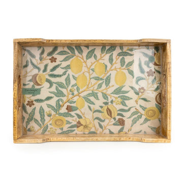 Vintage Fruits Rectangular Mango Wood Tray 45 x 29.5cm - RUTHERFORD & Co