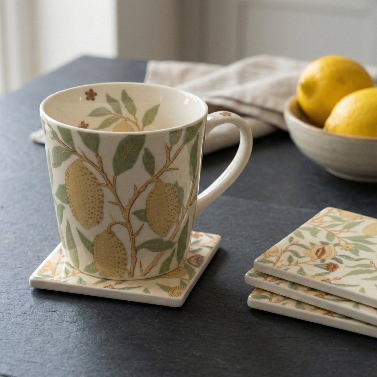 Vintage Fruits Square Ceramic Coasters - Set of 4 - RUTHERFORD & Co