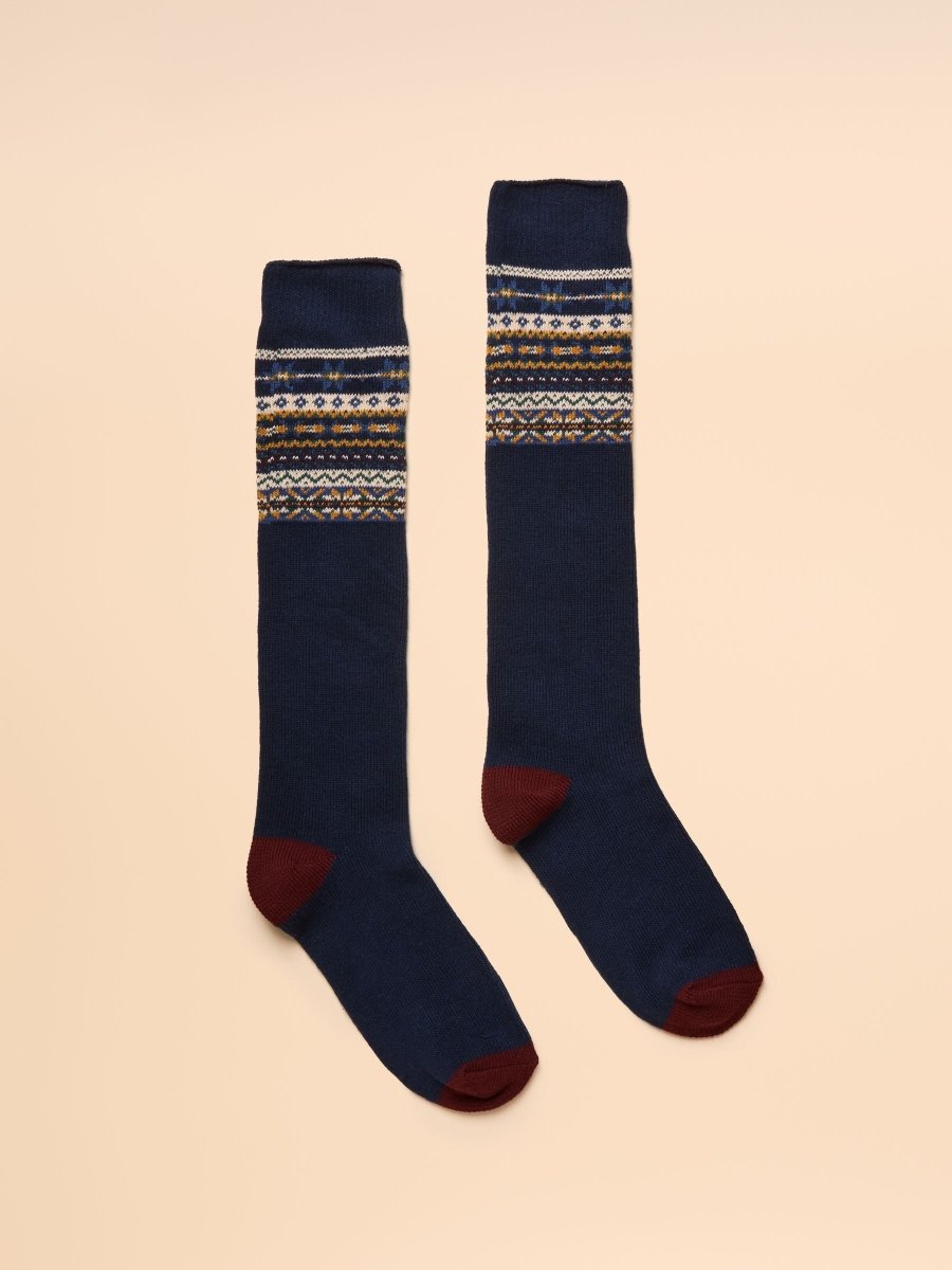 Wader Multi Navy Welly Socks - RUTHERFORD & Co