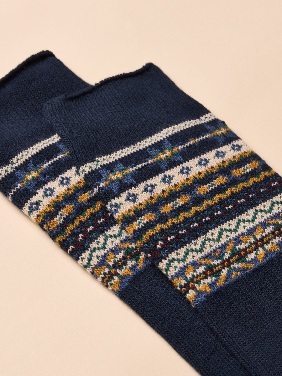 Wader Multi Navy Welly Socks - RUTHERFORD & Co