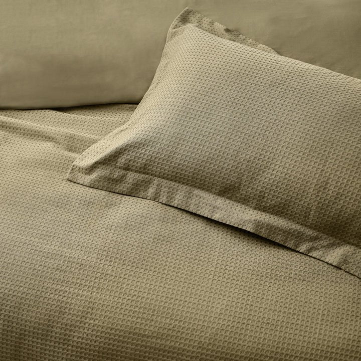Waffle Textured 100% Cotton Duvet Cover Set - RUTHERFORD & Co