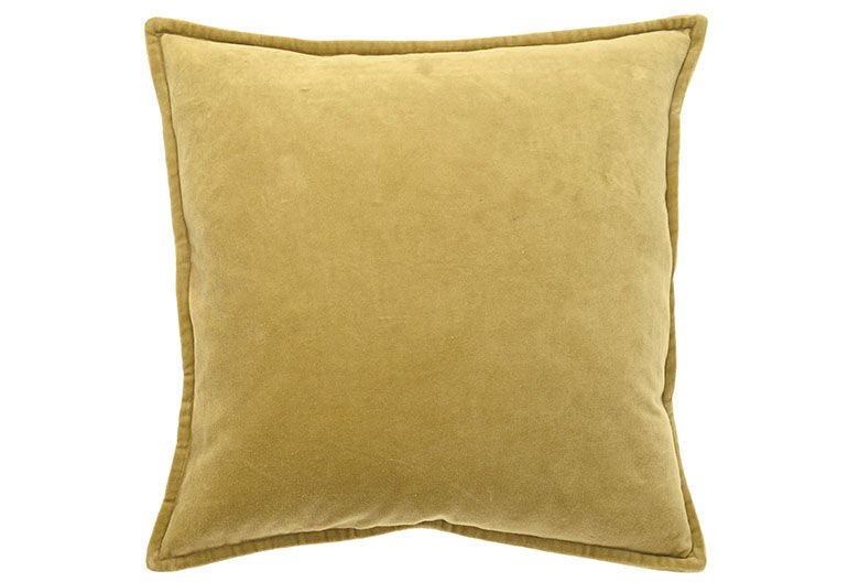 Washed velvet cushion saffron - RUTHERFORD & Co