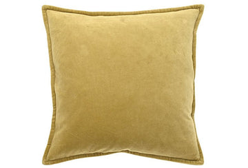 Washed velvet cushion saffron - RUTHERFORD & Co