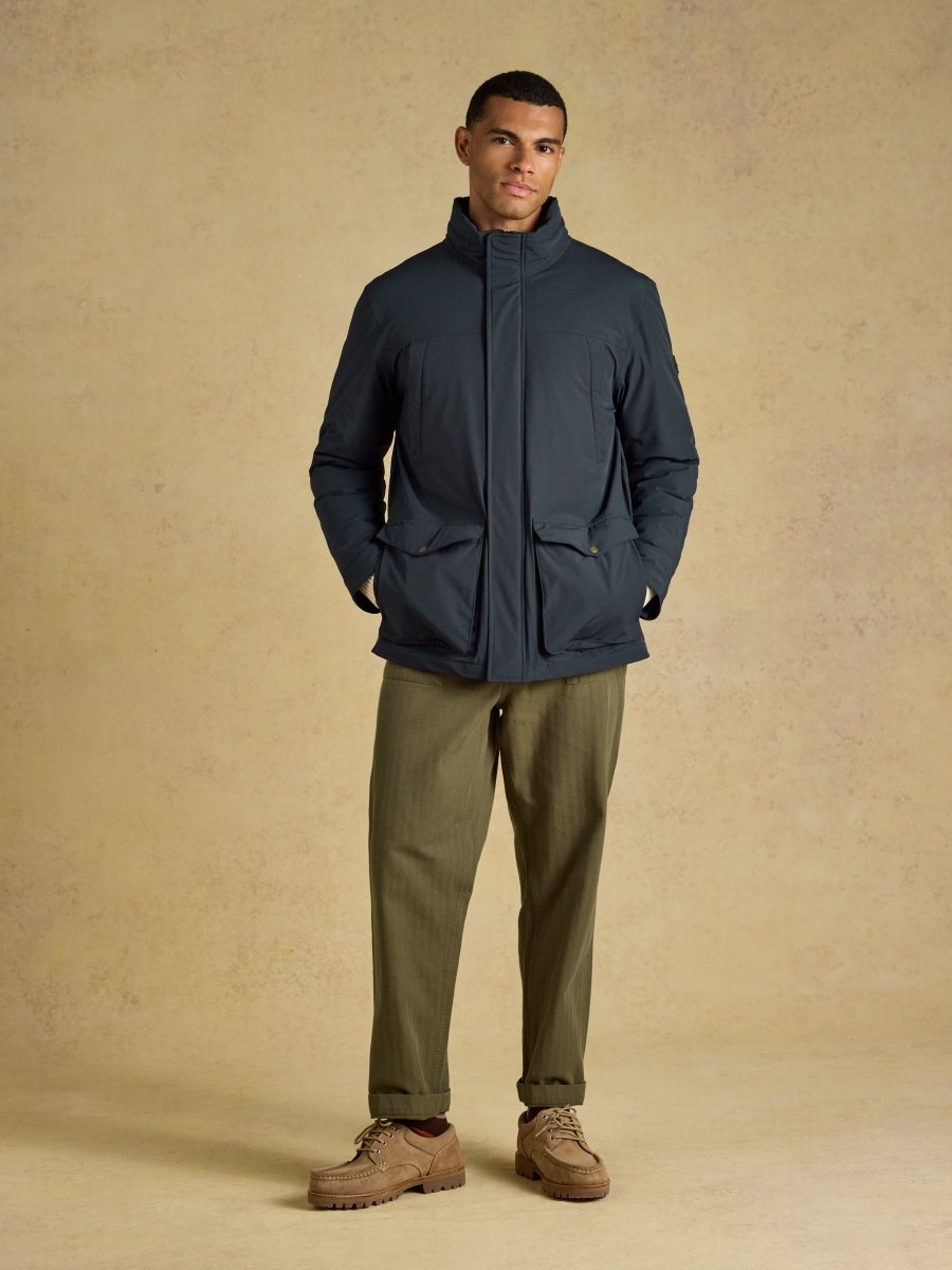 Waterproof Padded Field Coat - Navy - RUTHERFORD & Co
