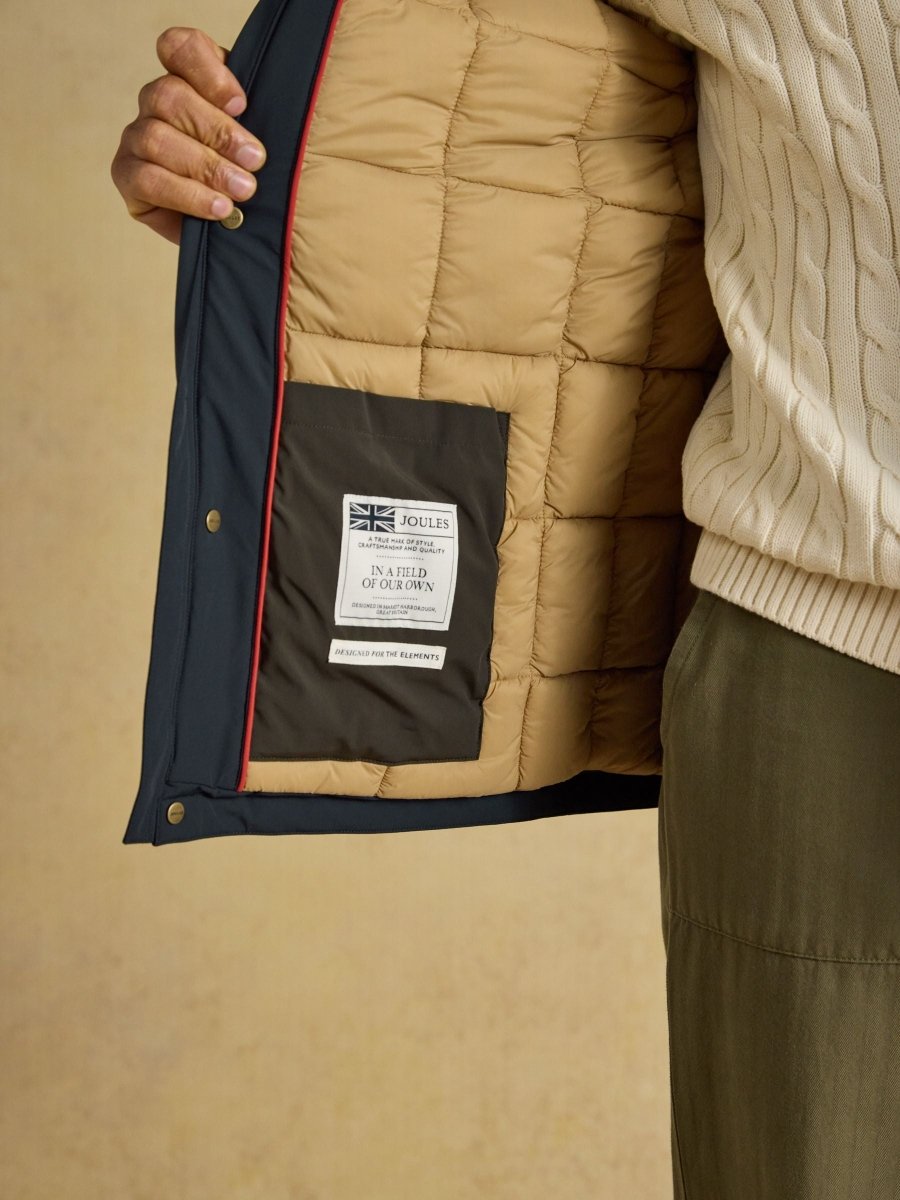 Waterproof Padded Field Coat - Navy - RUTHERFORD & Co
