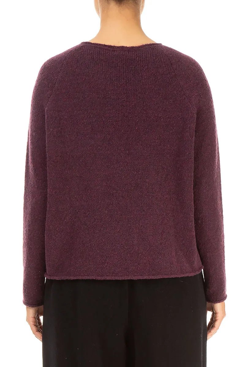 Wavy Seam Mulberry Wool Sweater - RUTHERFORD & Co