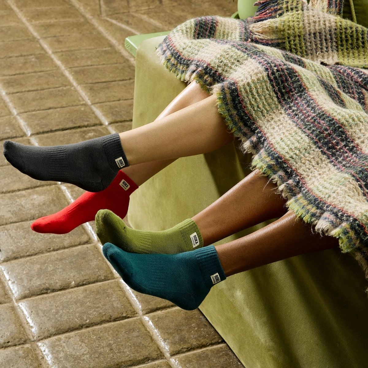 Wembley Ankle Socks for Women in Cranberry - RUTHERFORD & Co