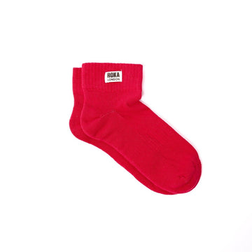 Wembley Ankle Socks for Women in Scarlet - RUTHERFORD & Co