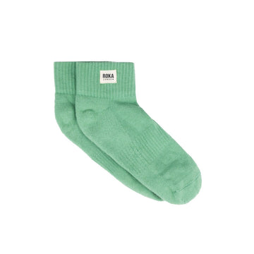 WEMBLEY CROP SOCK ORGANIC COTTON MATCHA - RUTHERFORD & Co